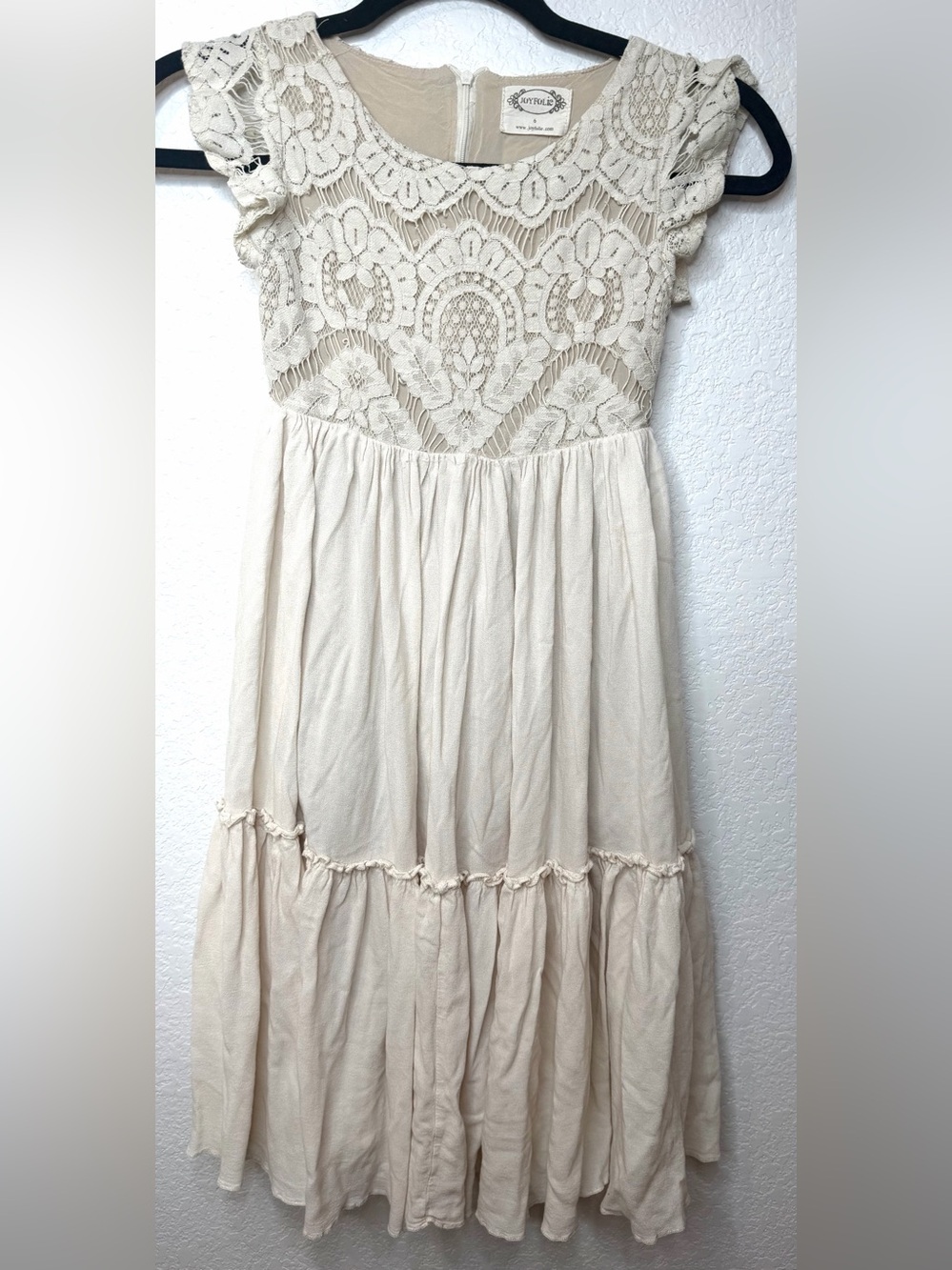 Girl's Joyfolie Mia Joy Short Sleeve Dress with Lace Bodice Size 6